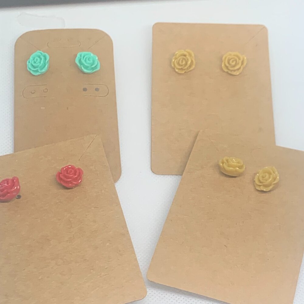 Lot of 4 Flower Stud Earrings UNBRANDED